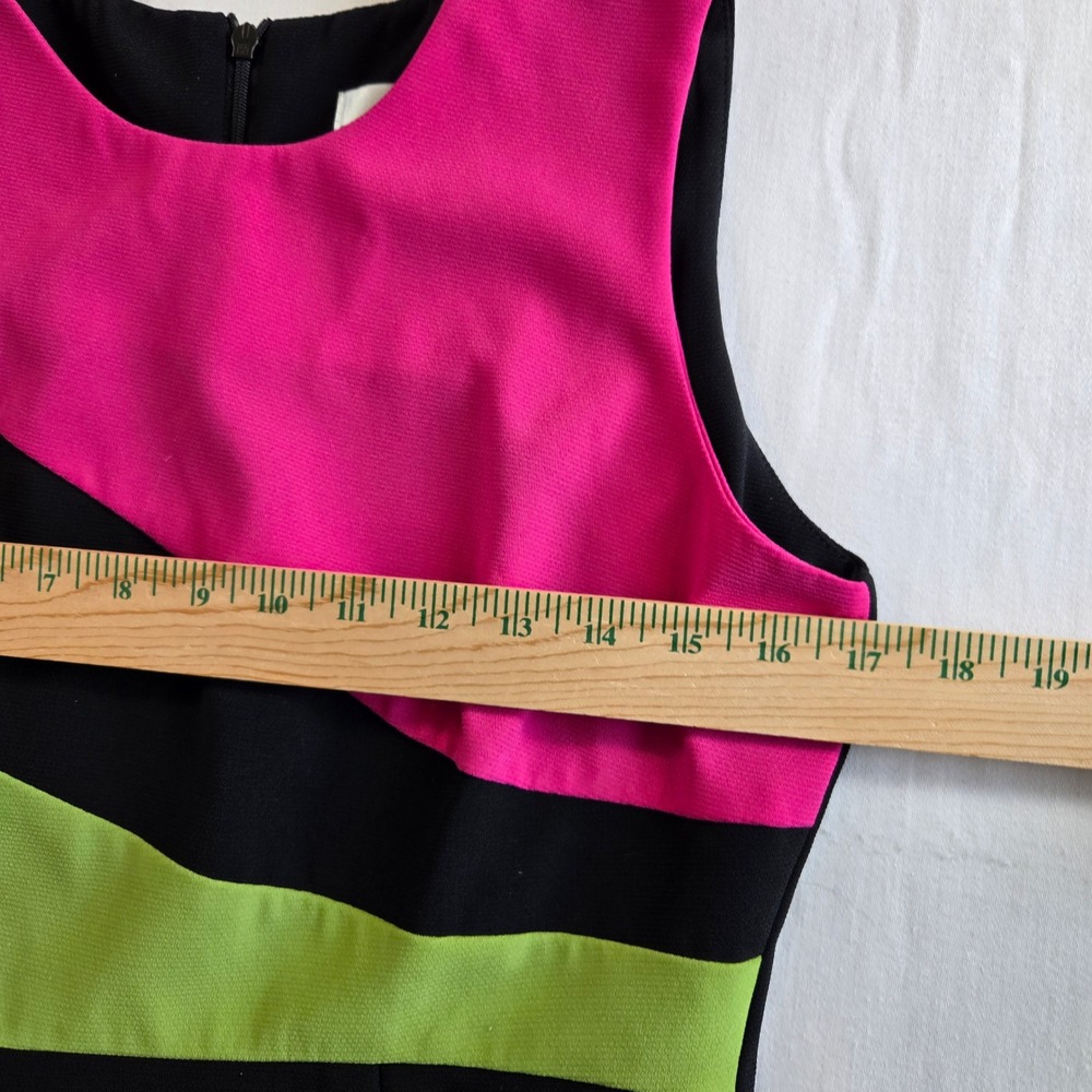 Vintage 90s Danny & Nicole New York Color Block 8P Dress Sleeveless Made‎ in USA - Picture 5 of 9